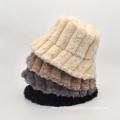 UNIQ Fur Bucket Hat Winter Bucket Hat Women Men Warm Hats Vintage Faux Fur Fisherman Cap